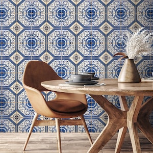 Abnehmbare Tapete Tapete Wandbild - Dekorative Azulejos Tapete - A417