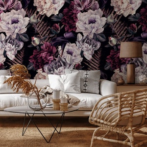 Tapete Schälen und Stick Tapete Abnehmbare Tapete Wohnkultur Wandkunst Wanddekor Raumdekor / Vintage Dark Roses Wallpaper - A850