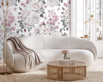 Removable Wallpaper Peel and Stick Wallpaper Wall Paper Wall Mural - Vintage Floral Wallpaper  - A547