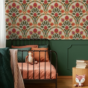 Wallpaper Peel and Stick Wallpaper Removable Wallpaper Home Decor Wall Art Wall Decor Room Decor / Floral Art Noveau Wallpaper - C452