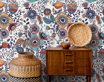 Verwisselbaar behang Peel and Stick Wallpaper Wall Paper Muurschildering - Boho Wallpaper - A407