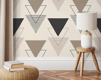 Removable Wallpaper Peel and Stick Wallpaper Wall Paper Wall Mural - Geometric Triangles Wallpaper - C244