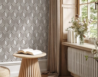 Wallpaper Peel and Stick Wallpaper Removable Wallpaper Home Decor Wall Art Wall Decor Room Decor / Beige Geometric - C287