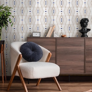 Boho Geometric Wallpaper / Peel and Stick Wallpaper Removable Wallpaper Home Decor Wall Art Wall Decor Room Decor - C837