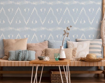 Light Blue Boho Wallpaper Peel and Stick Wallpaper Removable Wallpaper  Home Decor Wall Art Wall Decor Room Decor C989