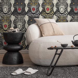 Tiger Head Wallpaper, Peel and Stick Wall Decor, Vintage Self-Adhesive Tiger Face Wallpaper, Temporary or Permanent for Home Decor - ZAEY