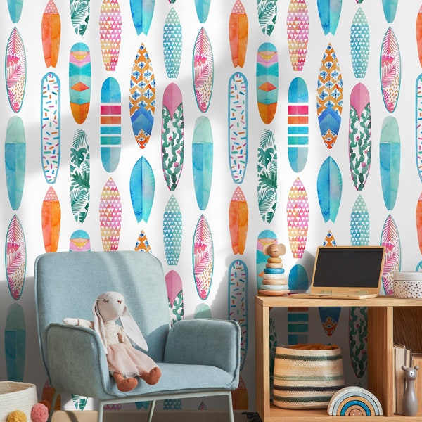 Removable Wallpaper Peel and Stick Wallpaper Wall Paper Wall Mural - Beach Surfing Wallpaper  - A431