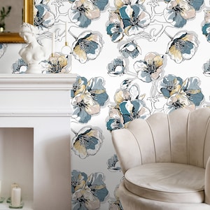 Abnehmbare Tapete Schälen und Stick Tapete Wandbild - Tropische Blumentapete - A488