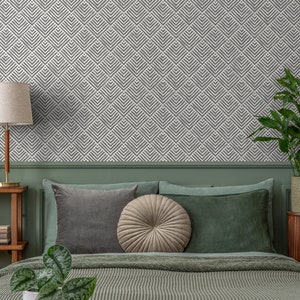 Removable Wallpaper Peel and Stick Wallpaper Wall Paper Wall Mural - Geometric Black and White Wallpaper - A465