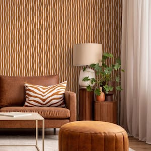 Terracotta Minimalist Lines Wallpaper Boho Wallpaper Peel and Stick and Traditional Wallpaper - D749