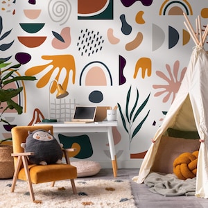 Abnehmbare Tapete Schälen und Stick Tapete Wandpapier Wandbild - Abstrakte Pop Tapete - C069