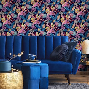 Tapete zum Abziehen und Aufkleben Abnehmbare Tapete Wohnkultur Wandkunst Wanddekor Raumdekor / Bunte Blumentapete - B316