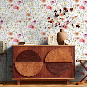 Abnehmbare Tapete Schälen und Stick Tapete Wand Papier Wandbild - Vintage Blumen Tapete - B018