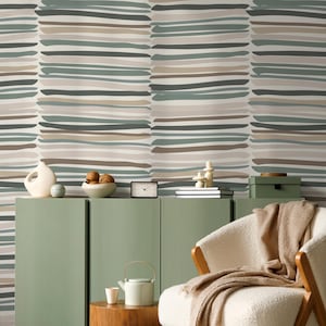 Unique Striped Wallpaper Modern Wallpaper Peel and Stick and Traditional Wallpaper - D794