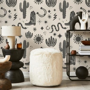 Vintage Western Wallpaper Cowboys Boots Wallpaper Peel and Stick and Traditional Wallpaper - D826
