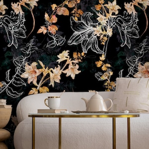 Blumen Tapete - Abnehmbare Tapete Schälen und Aufkleben Tapete Wand Papier Wandbild - B272