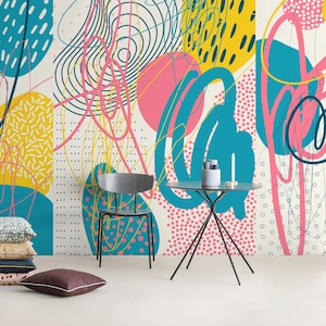 Removable Wallpaper Peel and Stick Wallpaper Wall Paper Wall Mural - Abstract Pop Wallpaper  - B093
