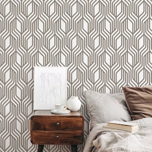 Wallpaper Peel and Stick Wallpaper Removable Wallpaper Home Decor Wall Art Wall Decor Room Decor / Beige Geometric - C287