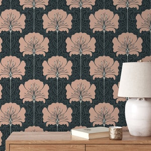 Wallpaper Peel and Stick Wallpaper Removable Wallpaper Home Decor Wall Art Wall Decor Room Decor / Art Noveau Floral Wallpaper - C389