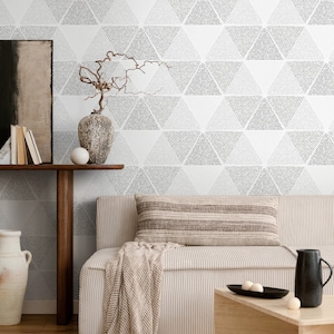Abnehmbare Tapete Schälen und aufkleben Tapete Wandbild - Geometrische Schwarz und Weiß Tapete - A438