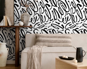 Removable Wallpaper Peel and Stick Wallpaper Wall Paper Wall Mural - Black and White Wallpaper - A589