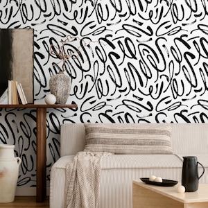 Abnehmbare Tapete Schälen und Aufkleben Wandpapier Wandbild - Schwarz und Weiß Tapete - A589
