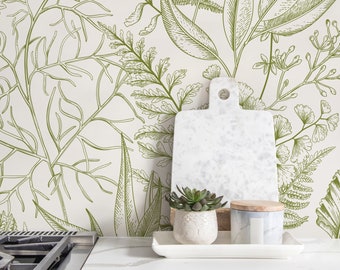 Removable Wallpaper Peel and Stick Wallpaper Wall Paper Wall Mural - Vintage Floral Wallpaper  - C043