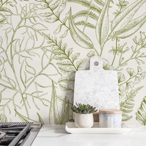 Removable Wallpaper Peel and Stick Wallpaper Wall Paper Wall Mural - Vintage Floral Wallpaper  - C043