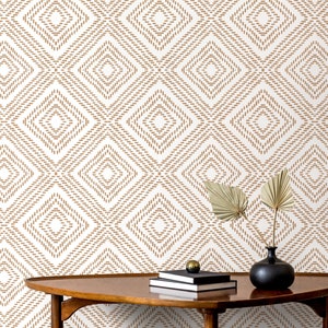 Wallpaper Peel and Stick Wallpaper Removable Wallpaper Home Decor Wall Art Wall Decor Room Decor / Beige Modern Geometric Wallpaper - C590