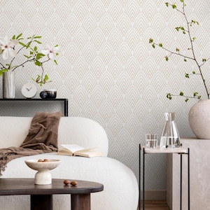 Art Deco Gold & White Wallpaper - A925
