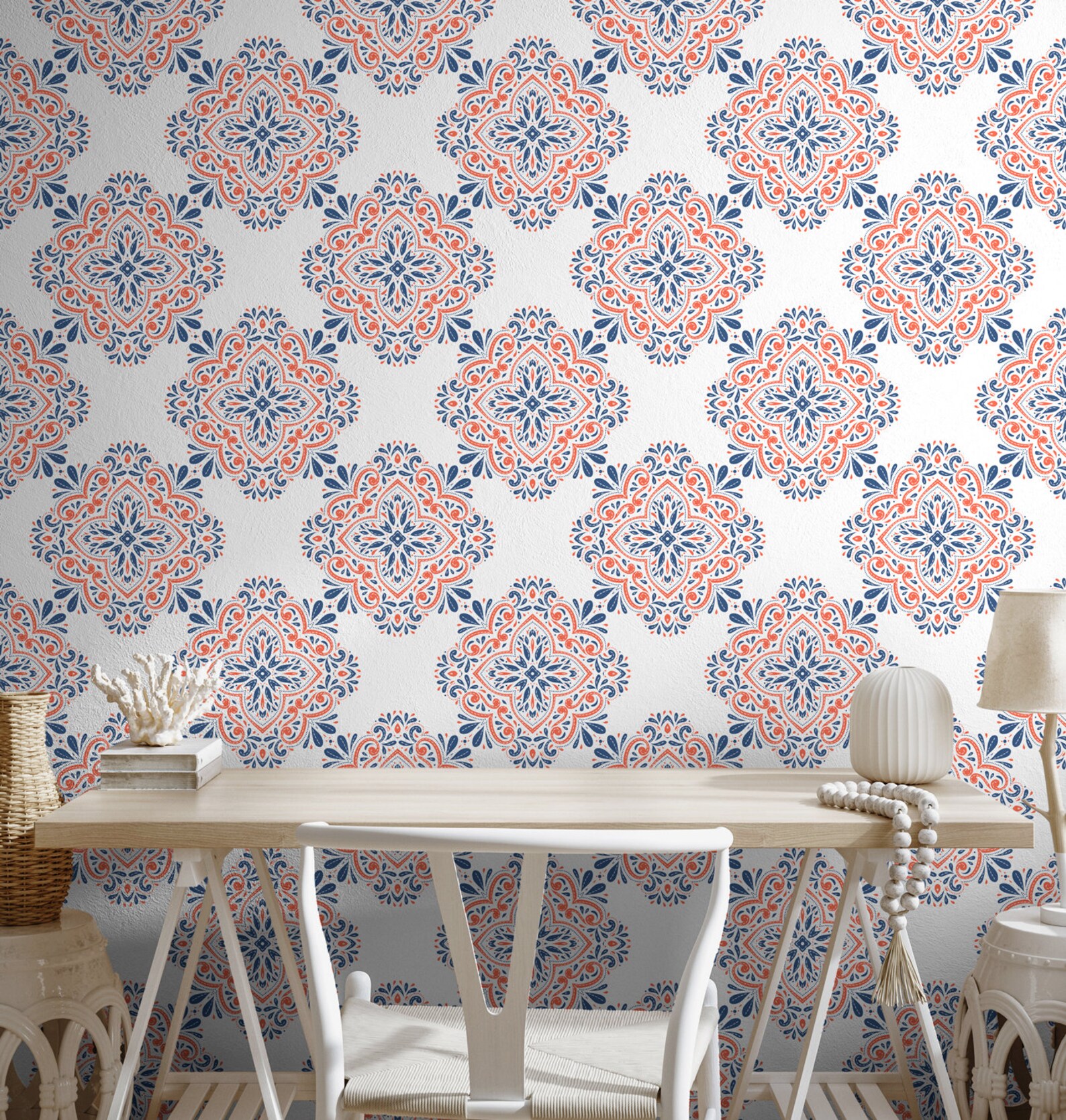 Contemporary Flowers Tile Wallpaper Removable Wallpaper Peel - Etsy