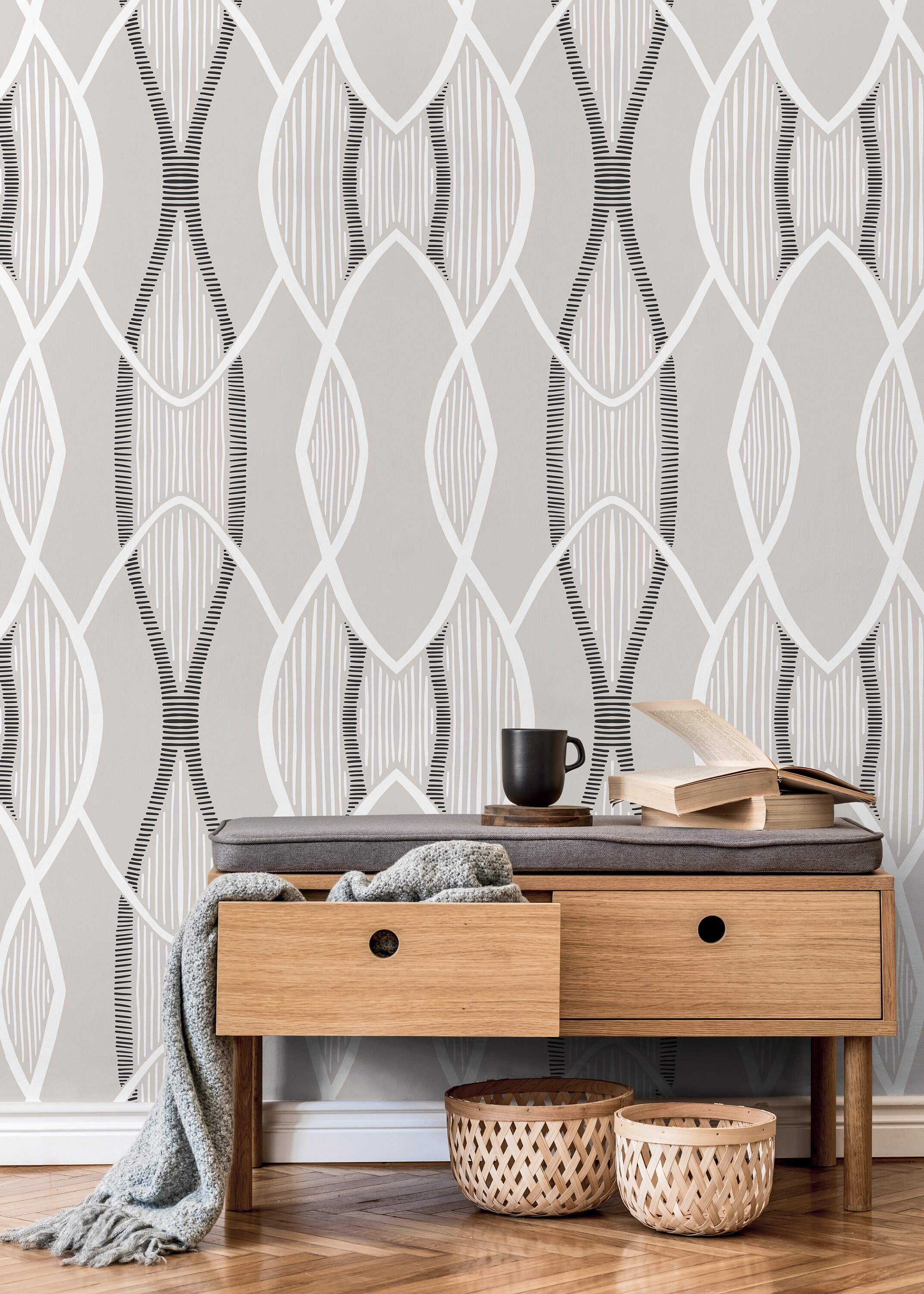 Removable Wallpaper Peel and Stick Wallpaper Wall Paper Wall Mural  Geometric Art Deco Wallpaper B078 