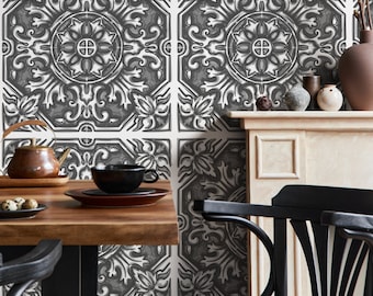 Removable Wallpaper Peel and Stick Wallpaper Wall Paper Wall Mural - Azulejos Tile Wallpaper - B148