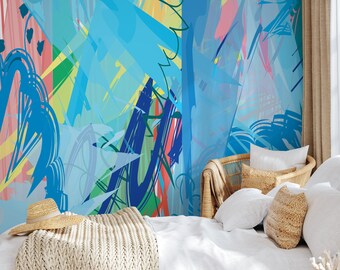 Colorful Abstract Green Yellow Wallpaper - B226