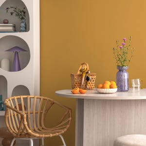 Indian Yellow Wallpaper / Solid Color / Peel and Stick Wallpaper Removable Wallpaper Home Decor Wall Art Wall Decor Room Decor - D459