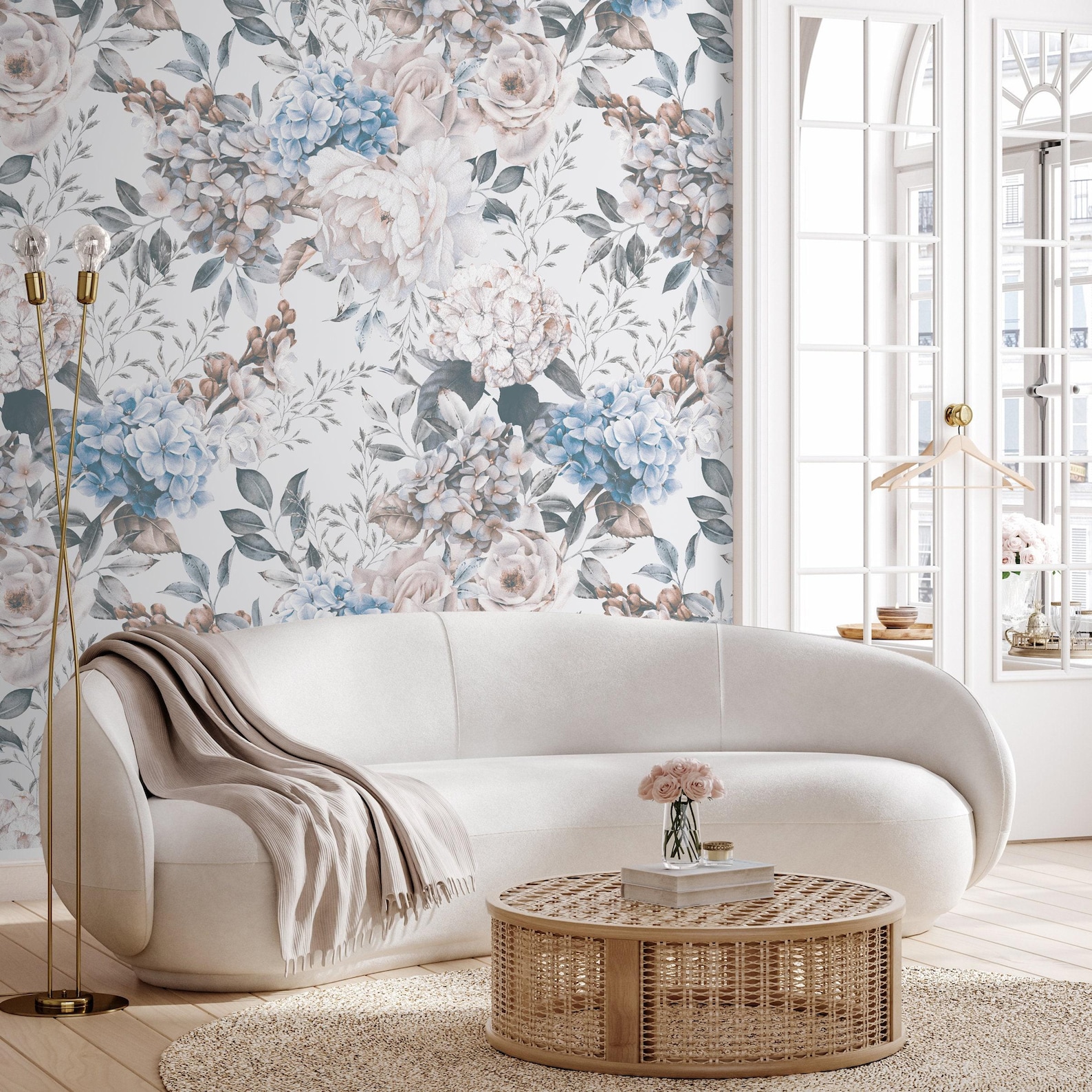 Pastel Botanical Peony Mural - B232 - Etsy