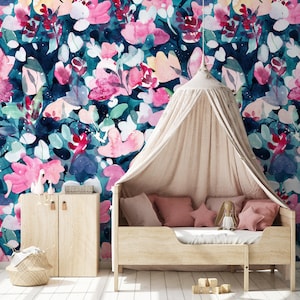 Papier peint autocollant Papier peint amovible Décoration d'intérieur Art mural Décoration murale Décoration de chambre / Papier peint floral coloré - X149