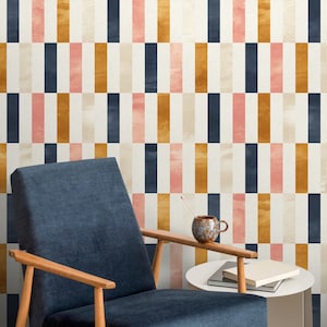 Papel tapiz de mosaico moderno Papel tapiz geométrico colorido Papel tapiz despegable y adhesivo y papel tapiz tradicional - A375