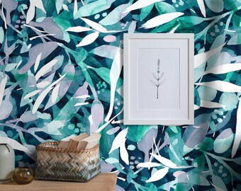 Wallpaper Peel and Stick Wallpaper Removable Wallpaper Home Decor Wall Art Wall Decor Room Decor /  Floral Abstract Leaves Wallpaper - X150