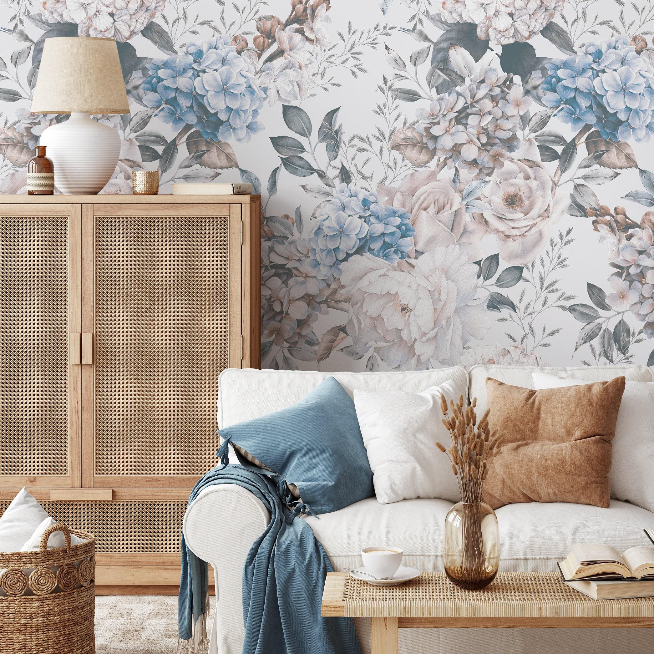 Pastel Botanical Peony Mural - B232 - Etsy