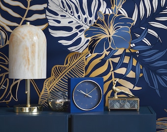 Removable Wallpaper Peel and Stick Wallpaper Wall Paper - Contemporary Non-Metallic Leaves Wallpaper - B024