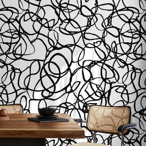 Abnehmbare Tapete Schälen und aufkleben Wandpapier Wandbild - Schwarz und Weiß Tapete - X081