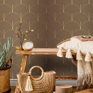 Vintage Gold & Brown Wall Mural - B059