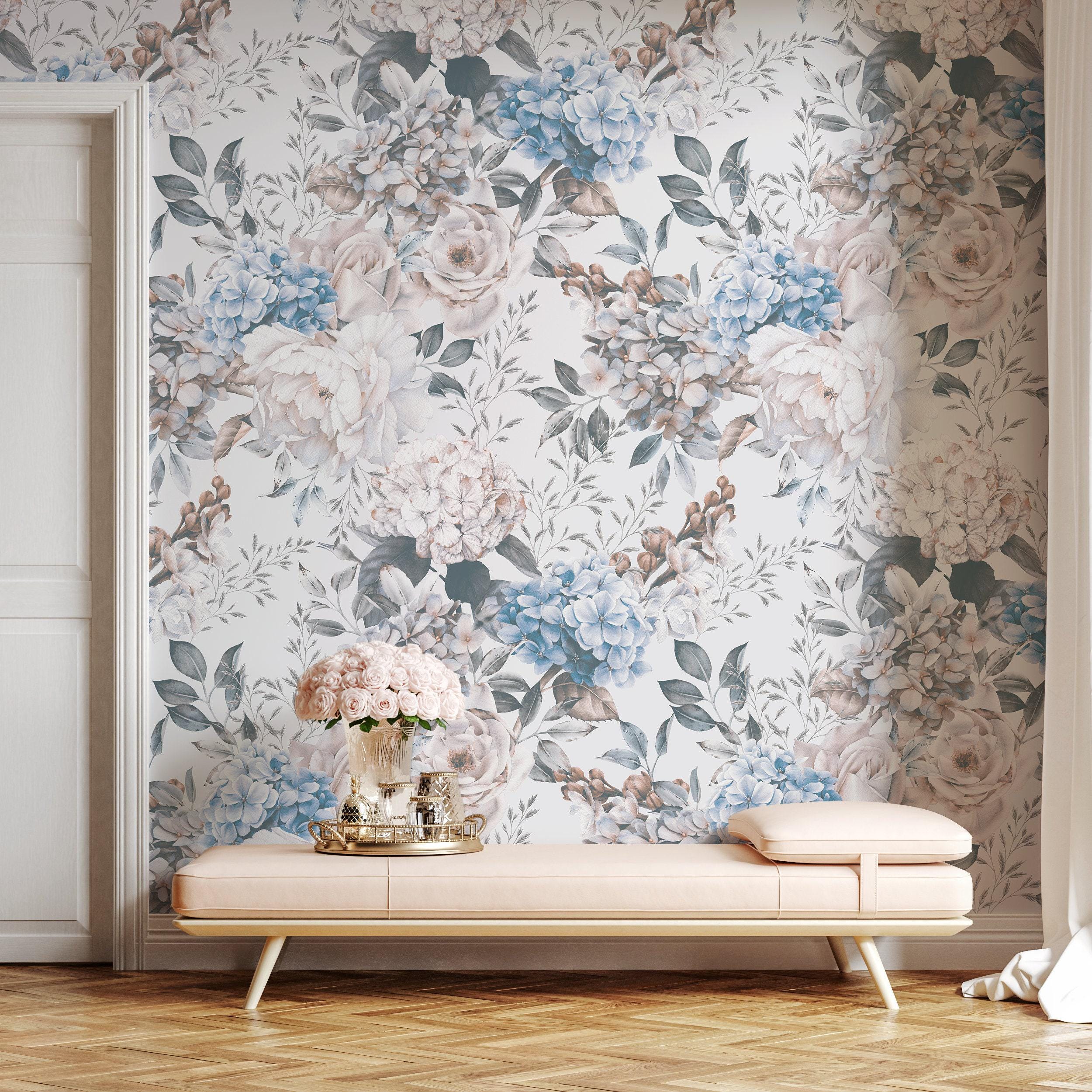 Pastel Botanical Peony Mural - B232 - Etsy