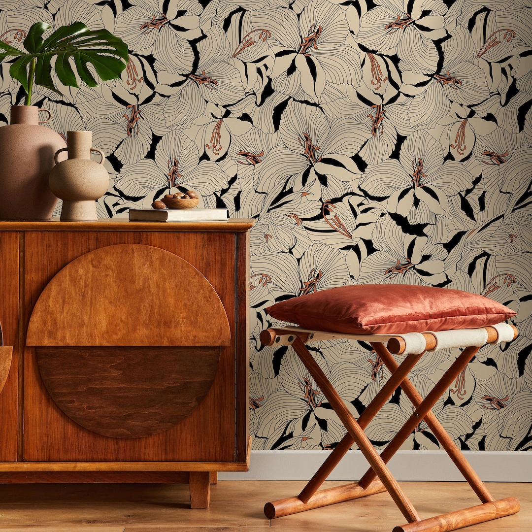 Lily Wallpaper Vintage Peel and Stick Wallpaper for Home Decor Floral ...