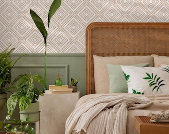 Wallpaper Peel and Stick Wallpaper Removable Wallpaper Home Decor Wall Art Wall Decor Room Decor / Beige Modern Geometric Wallpaper - C590