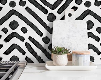 Removable Wallpaper Peel and Stick Wallpaper Wall Paper Wall Mural - Black and White Wallpaper - X104