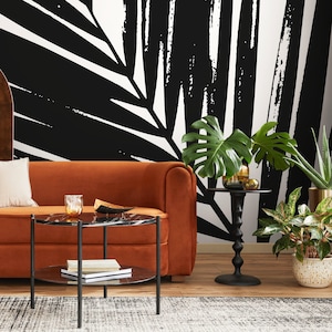 Minimalist Palm Black & White Wallpaper - B354