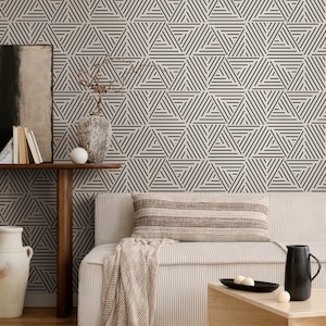 Minimalist Black and White Striped Wallpaper - B077