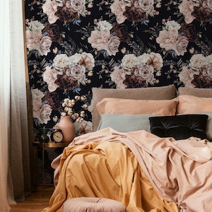 Vintage Roses Wallpaper / Peel and Stick Wallpaper Removable Wallpaper Home Decor Wall Art Wall Decor Room Decor - D545